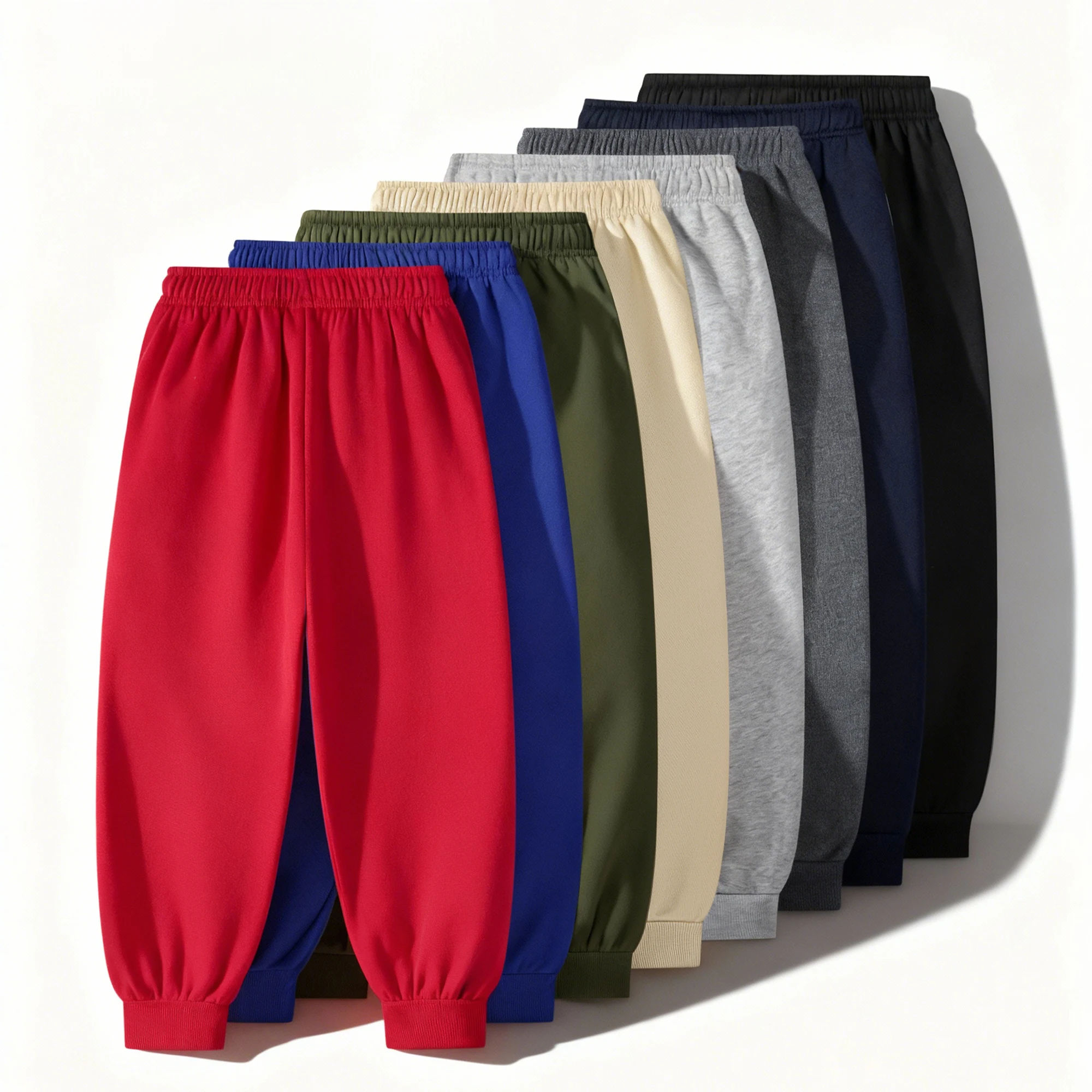 3-Pack Unisex Fleece Pants with Side Stripes - Random Colors, Stretchy Basics