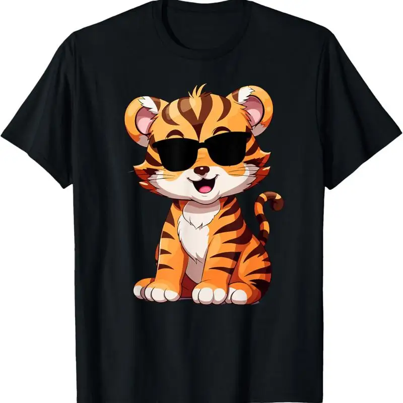 

Футболка с изображением тигра, дух куба, лицо, дикое животное, красочная, 80-е годы