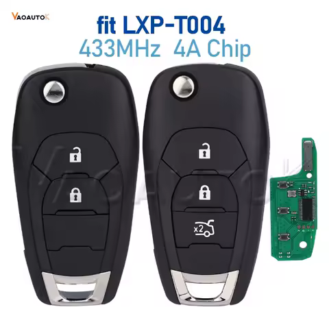 Smart Remote Fit Chevrolet Trailblazer Colorado Cruze Trax Sonic Spark Onix RS Tracker 433MHz 4A Chip LXP-T004 Key Fob Folding