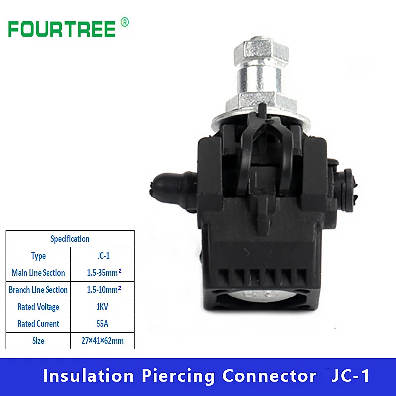 Conector de perforación de aislamiento de 1 piezas, abrazadera de Cable sin pelar, divisor rápido, Sección de línea principal de 1KV, 1,5-35 mm2,