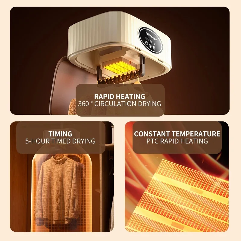 مجفف ملابس محمول، مجفف منزلي صغير قابل للطي، ملابس سريعة الجفاف مناسبة للسفر العائلي في الشقة RV