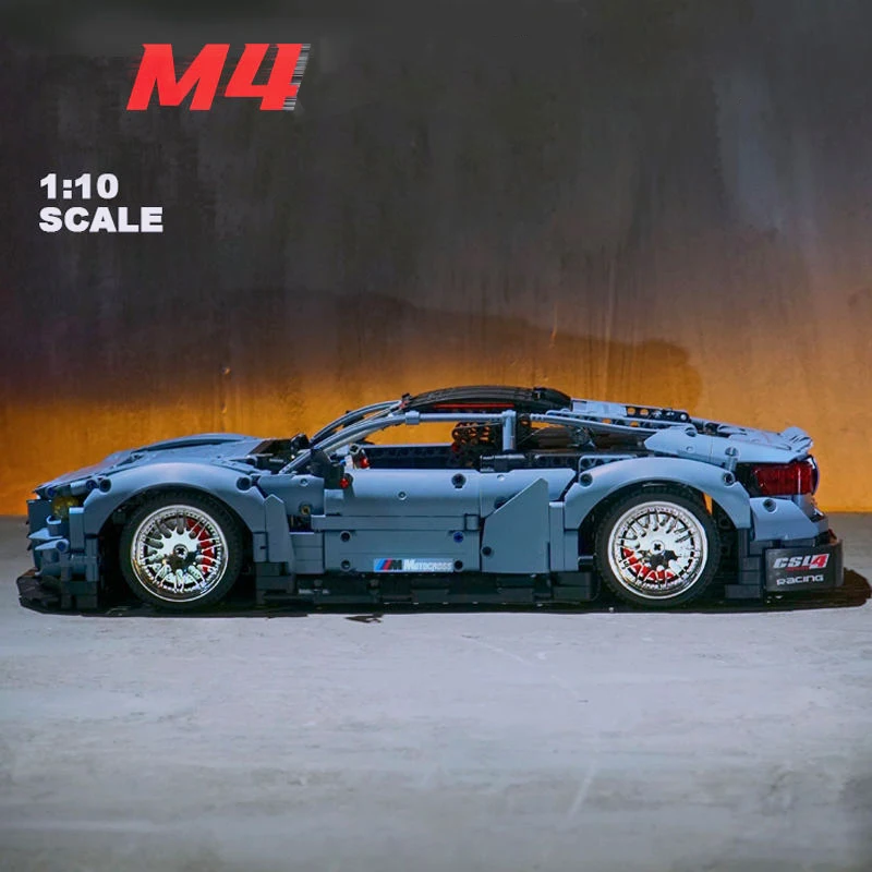 2280PCS Technical M4 Raging Thunder Speed Sports Car Building Blocks 1:10 Racing Vehicle Bricks Toys Gifts For Children Boys