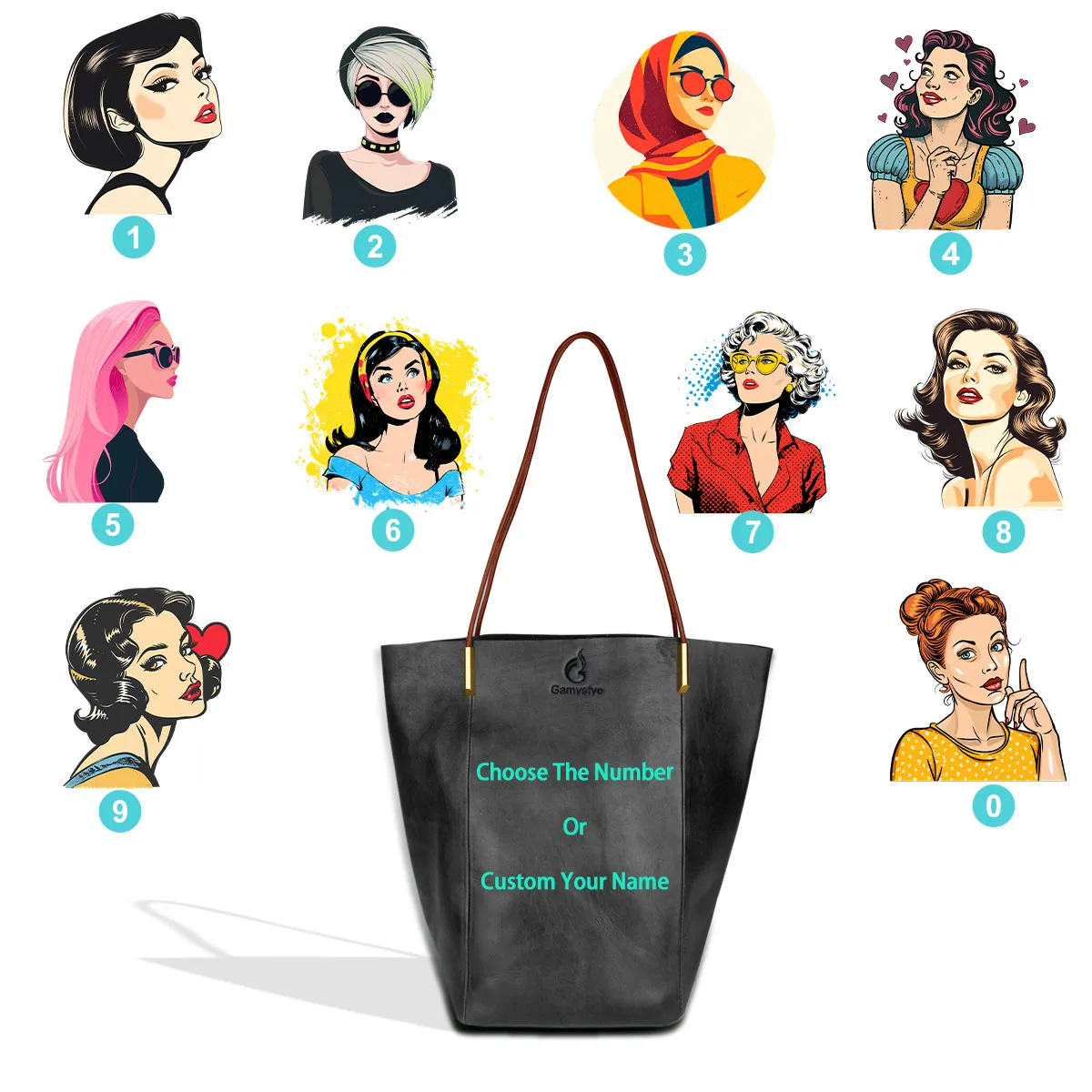 

Customize Gifts High Quality Lady luxury bags designers purses for woman Genuine Leather Handbags With Fashion ART POP Girls