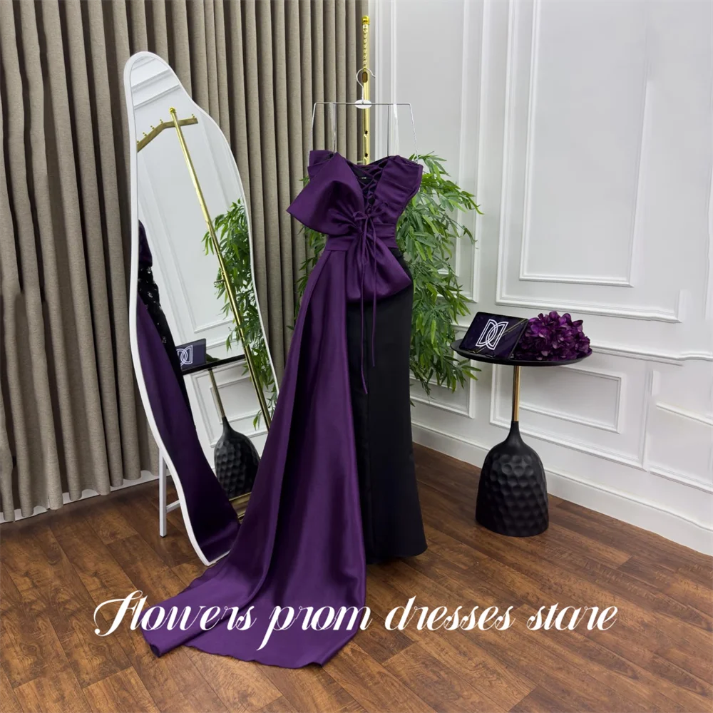 Schwarzes Blumen-Partykleid, herzförmige Nachtkleider, Ballkleider mit Kristallsteinen, Schleife und Schnürung am Rücken, Septum 2013, maßgeschneidert