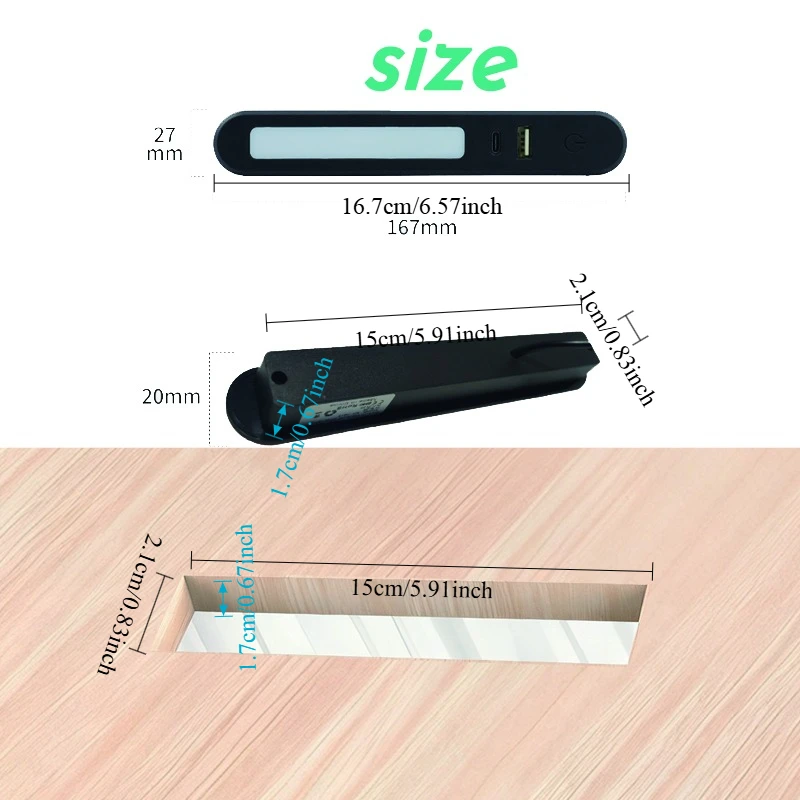 FUNAYA Hidden USB Multi-plug Embedded Power Socket USBA Type-C with Night Light Bedside Charger Extension Plug for Nightstand