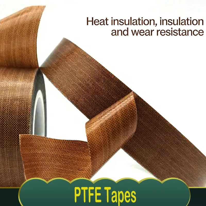 

PTFE High Temperature Resistant Tape 5-50mm Width 0.13/0.18mm Thickness 10M Insulated Adhesive Cloth for Vacuum Sealing