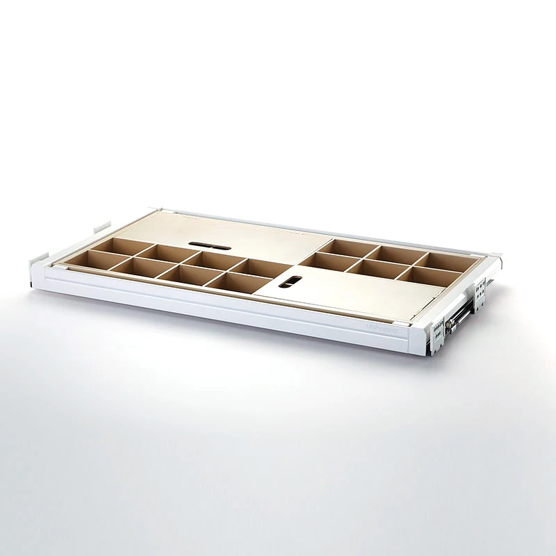 

Manufacturer Semi-open Wardrobe Accessories Pull Out Jewelry Storage Box with Soft Closing