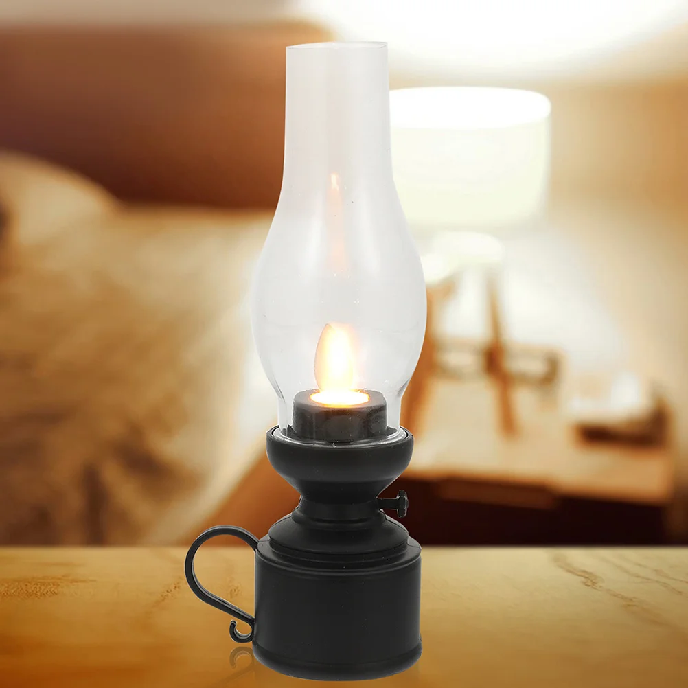 Country Decor LED Kerosene Lamp Shaking Light High Quality Oil Decorative Model Black Retro