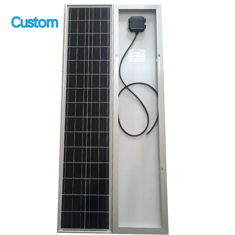 Custom Narrow Strip Solar PanelPhotovoltaic Module For Street LightHome Energy Storage Yacht Marine BoatBackup Battery Power