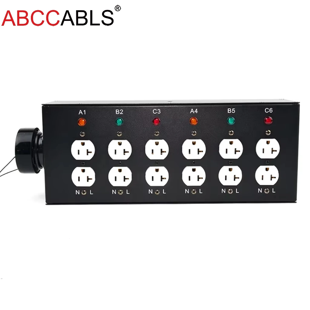 Portable 19-Core Male Plug American Gauge 6-Way Distribution Box Stage Light Photoelectric Cabinet Electric Power Equipment