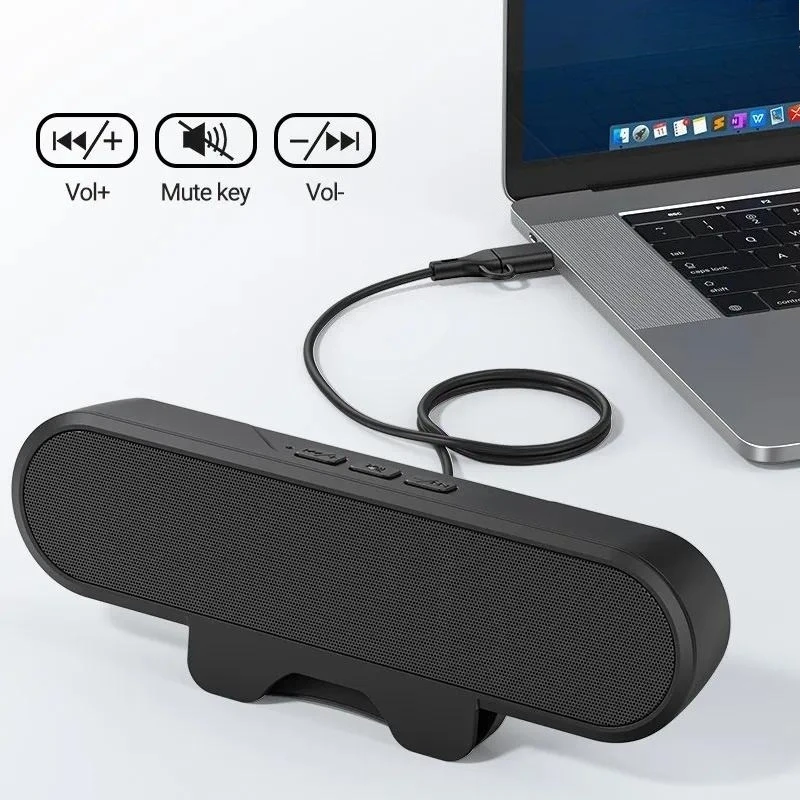 For MZ-630 Portable Clip Speaker 10W High Power USB Stereo Bass Sound Blaster for Computer Compact Design Strong Audio Output