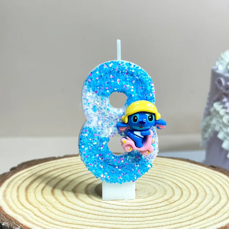 

Disney Candle Stitch Kids Birthday Cake Decoration Cartoon Anime Figure Supplies Party Anniversary Accessories Christmars Gifts