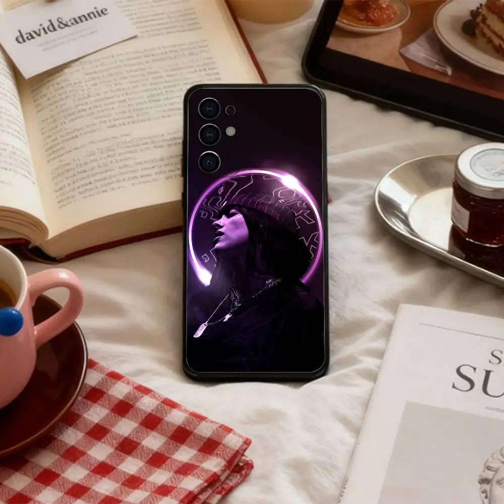 B-Billie B-BLUE E-Eilish singer  Phone Case For Samsung S 25,24,23,22,30,21,10,9,Ultra,Plus,Lite,FE,4,5 G Soft Black Case view 6