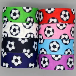 DHK 7/8'' 5yards Football Ball Sport Printed Grosgrain Ribbon Accessories Headwear Decoration Collar DIY Sewing Craft E2164