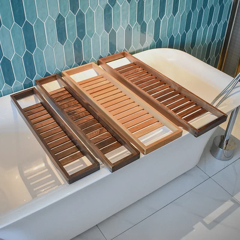 لوح حمام قابل للسحّ ، أرفف خشبية صلبة ، لوح تخزين إبداعي للحمام ، لوح شخصي على الطراز الياباني ، أرفف فاخرة قابلة للسحّاب