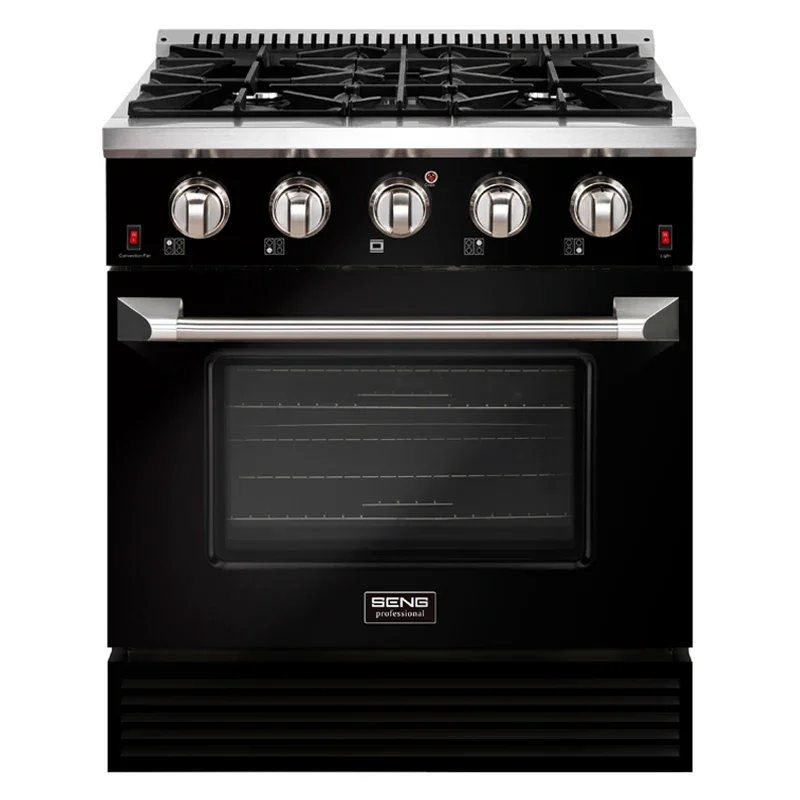 

SENG Kitchen black glass 30 inch 4 burner gas range stove