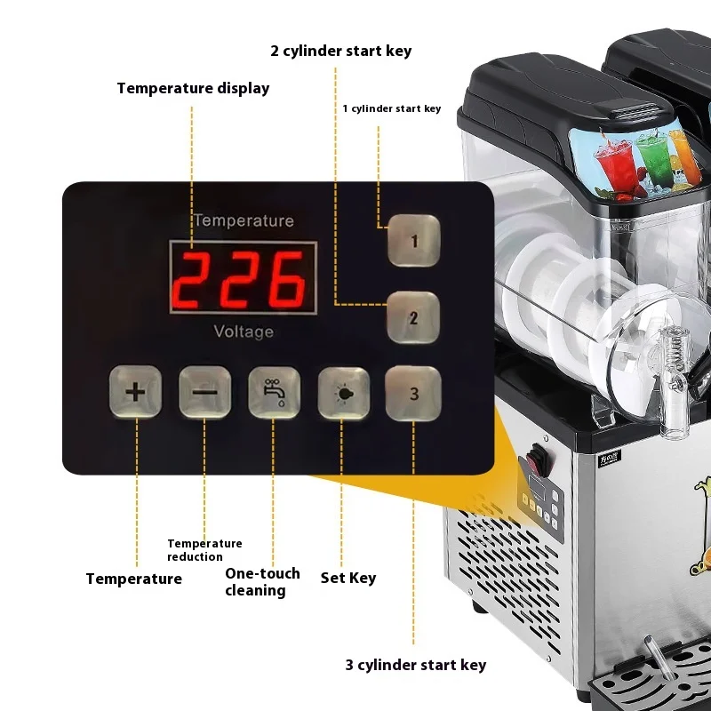Commercial Kitchen Stainless Steel Slushie hine 1/2/3 Cylinder for Milk Tea Shop Sand Ice Snow hine-Ice Cream Makers