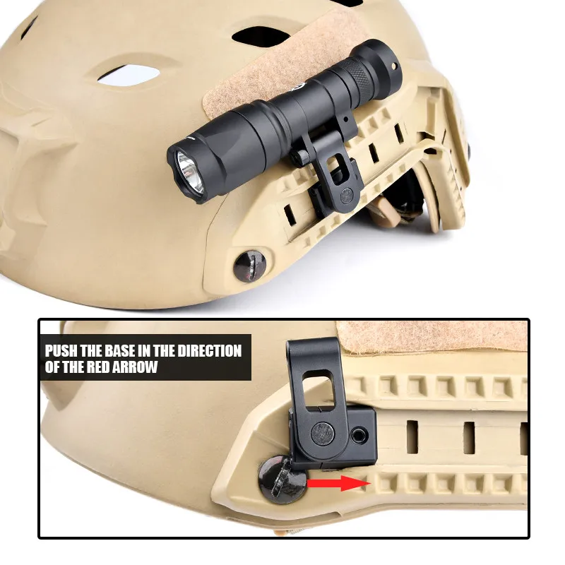 WADmersible-Nouveau support de casque rapide Surefir M300 Mfemale Mini Scout light M340 M640 DulFlashligjt M-AX coque de casque adaptateur de serrage de rail