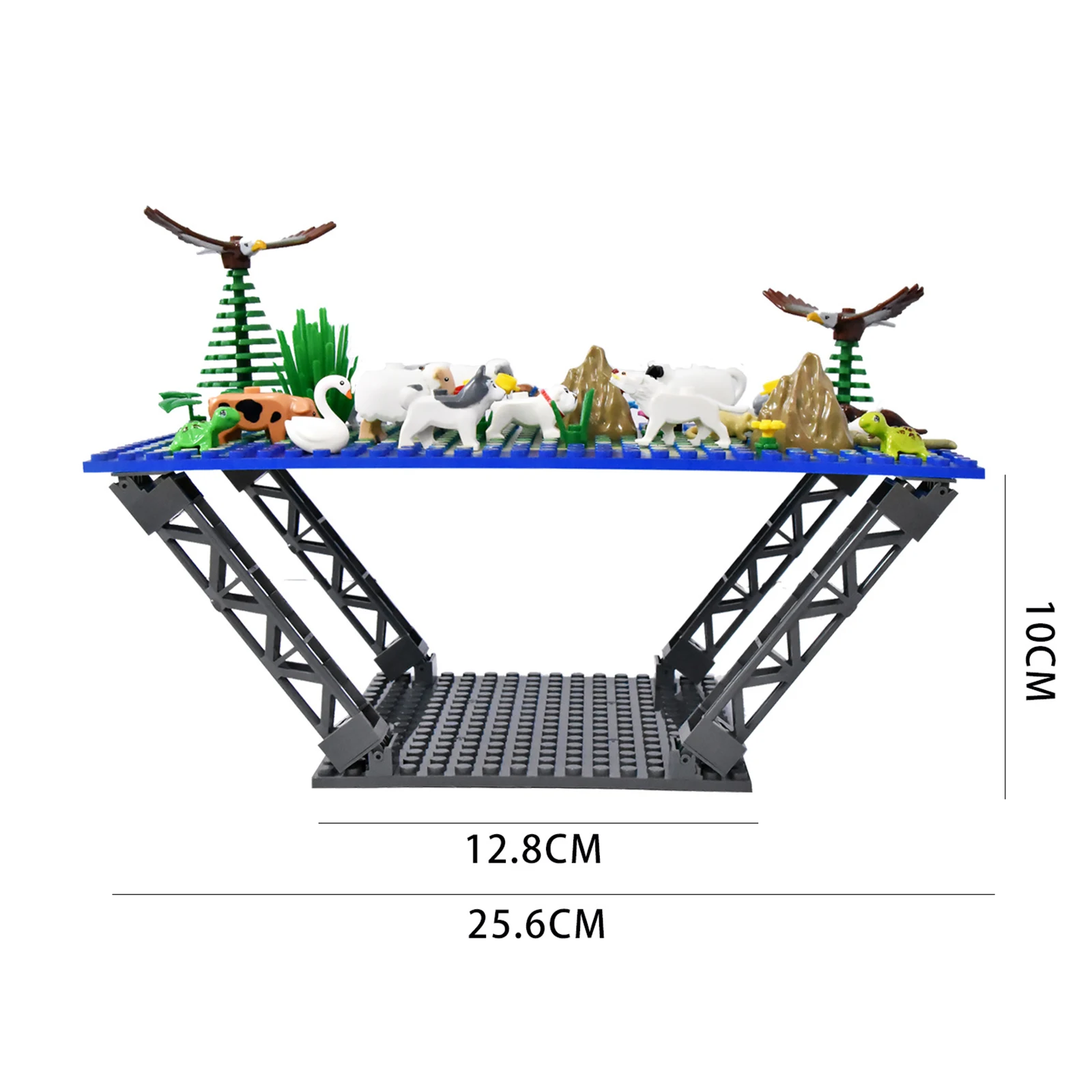 MOC – blocs de construction de modèle créatif Animal Island Paradise, Kits de petites briques, jouets éducatifs de bricolage, ensemble bleu foncé, cadeaux pour enfants