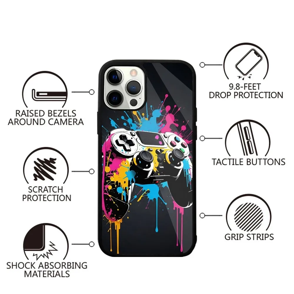 Game Console Gamepad Gamer Play Phone Case For iPhone 16,15,14,13,12,11,Plus,Pro,Max,Mini Magsafe Magnetic Wireless Charging