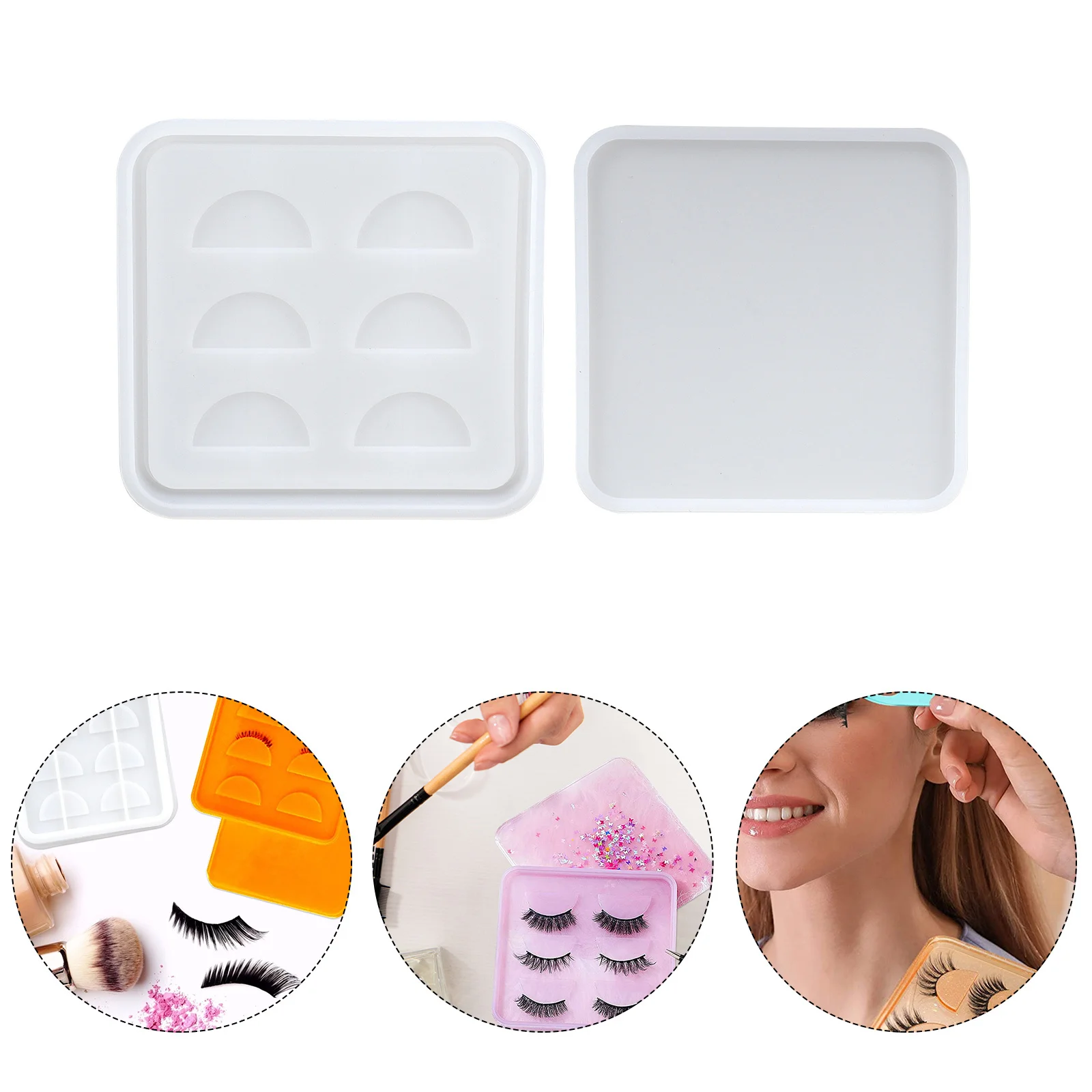 

Clear Silicone Eyelash Storage Box Mold with Lid Versatile DIY Epoxy Casting Mold for Tool Organizer Tool