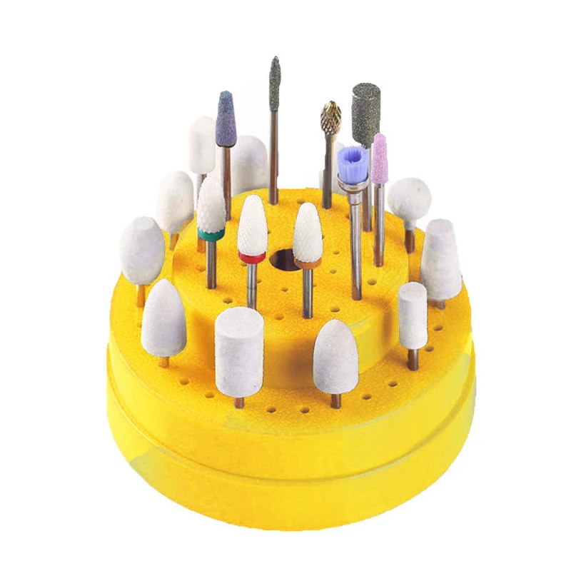 1Pc/60 Holes Plastic Dental Bur Holder Disinfection Carbide Burs Block Drills Case Box Dentist use dental supplies