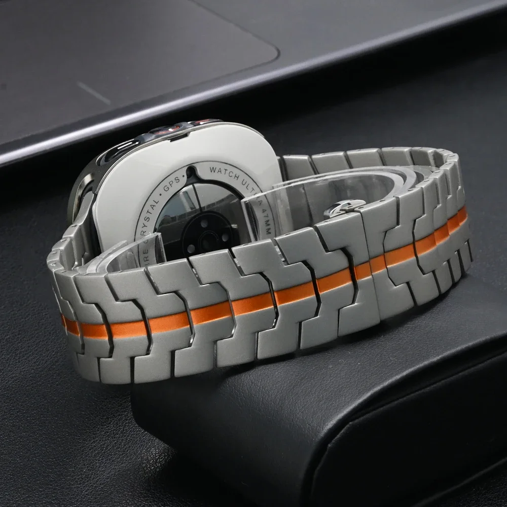 Pulseira de aço inoxidável + capa de liga de alumínio para Samsung Galaxy Watch 7 Ultra 47mm pulseira com fivela borboleta para Galaxy Ultra Band