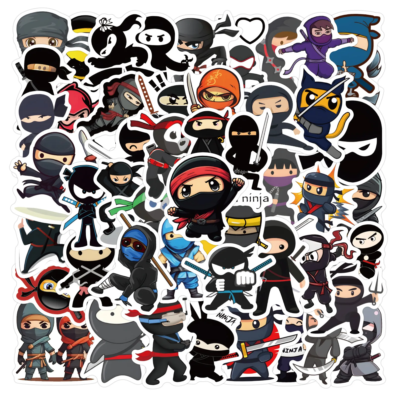 60 pçs ninja samurai imagem do - Kids Toys Cartoon Images avaliação e preço
