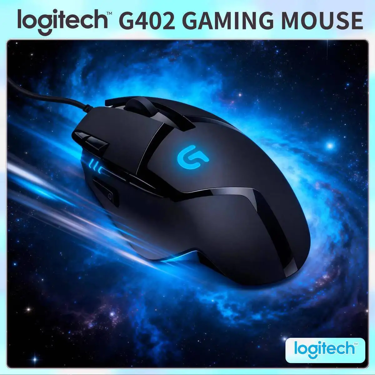 

Precision Gaming Logitech G402 Wired Mouse 4000 DPI 8 Buttons 1ms Report Rate Ergonomic for Laptop Gamer