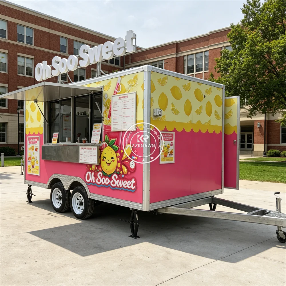 Remolque de Comida Móvil Comercial, Remolque de Concesión, Camión de Cocina para Kebab y Shawarma, Camión de Comida para Catering, Camión de Comida Callejero con Equipamiento
