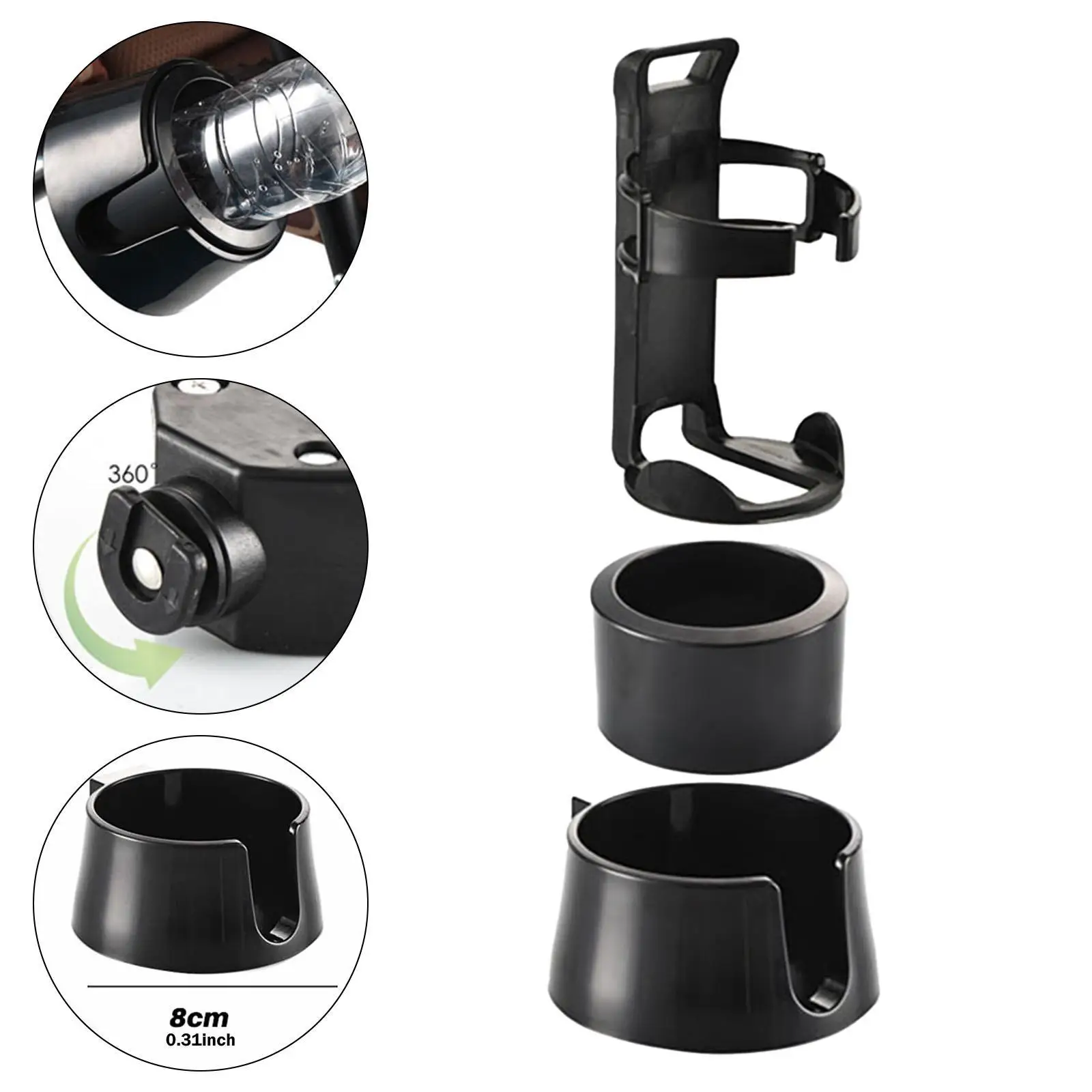 

Pushchair Cup Holder Attachable Bike Water Bottle Holder Bike Bottle Cage for Beverage Bottle Trolley Motorcycle Bike
