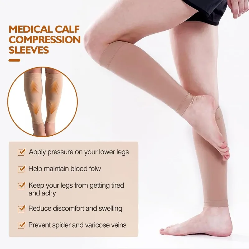 Calcetines para aliviar la fatiga muscular, calcetines para dar forma a las venas varicosas, calcetines antidesgaste para la parte inferior de la pierna, medias ligeras y transpirables adelgazantes para la pantorrilla