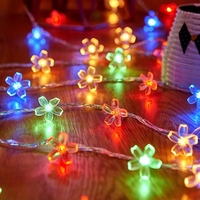 1PC Flower Fairy Lights Battery Operated String Lights Waterproof 10/20/30/40 LED Cherry Blossom Lights For Patry Wedding Decor