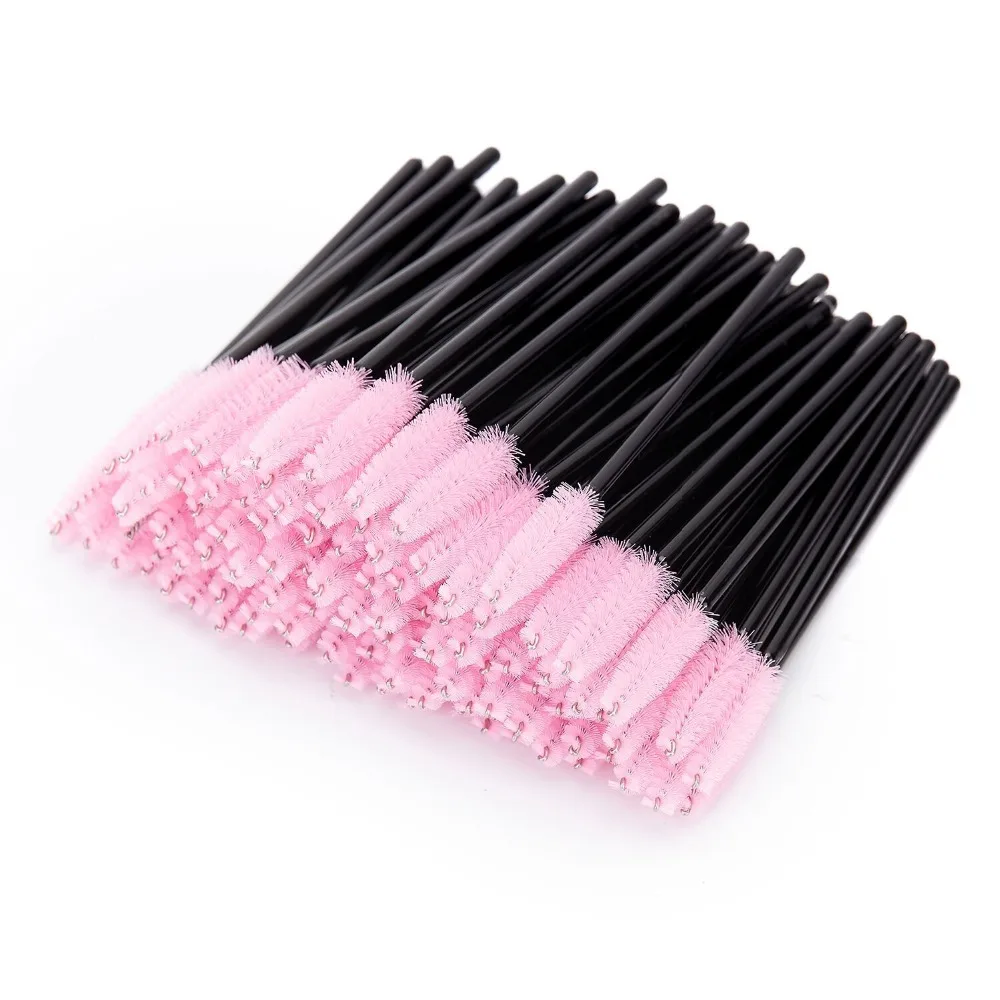 Hotting 50pcs Extension pennello per ciglia ciglia usa e getta pennelli per trucco Mascara per sopracciglia applicatore per bacchetta flessibile può piegato