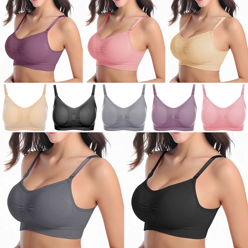 

WEICHENS Maternity Nursing Bra Breathable Breastfeeding Bras for Women Plus Size Open Buckle Easy Feeding Pregnancy Underwear