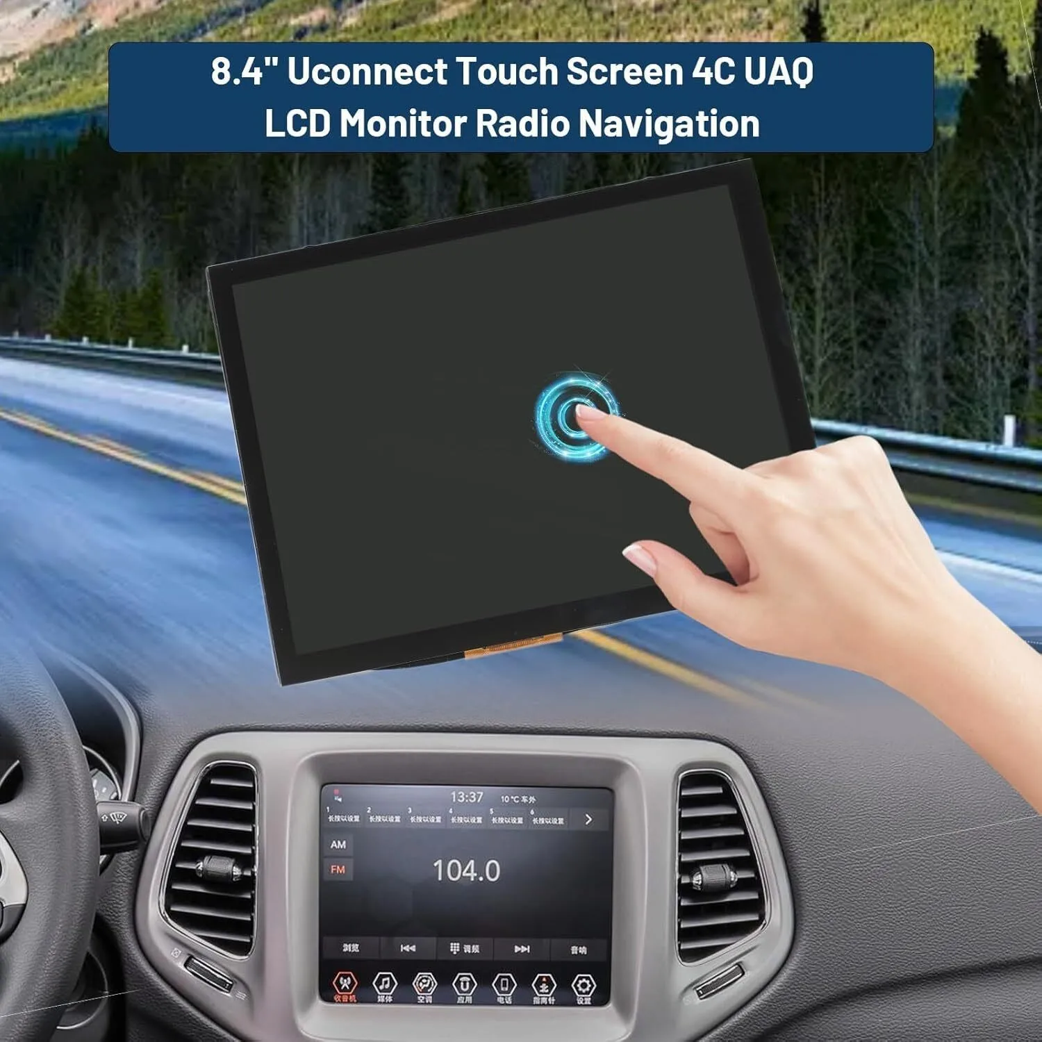 8.4" Uconnect Radio Navigation LCD Touch Screen Display For Jeep Dodge Grand RAM