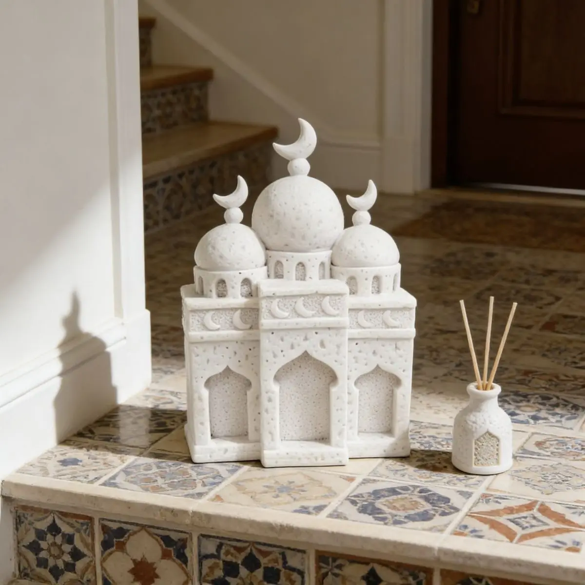 

Hot Sale Jacobean Architecture Resin Castle Statue Tabletop Ornament Home Living Room Festive Decor Housewarming Gift