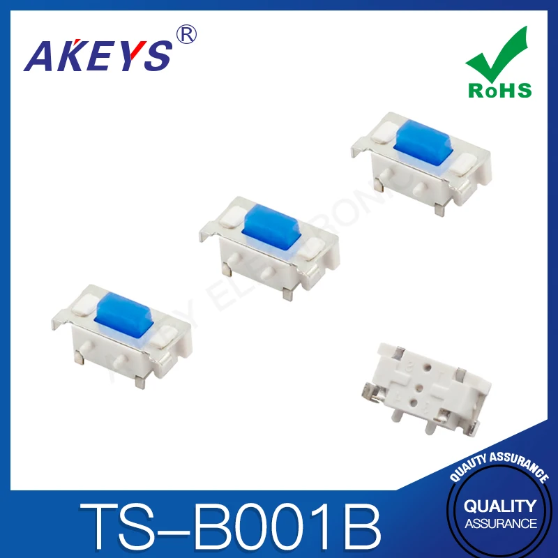 20pcs TS-B001B 3*6*3.5 High temperature touch switch SMD/SMT 2 pin with bracket and column silicone buttons blue