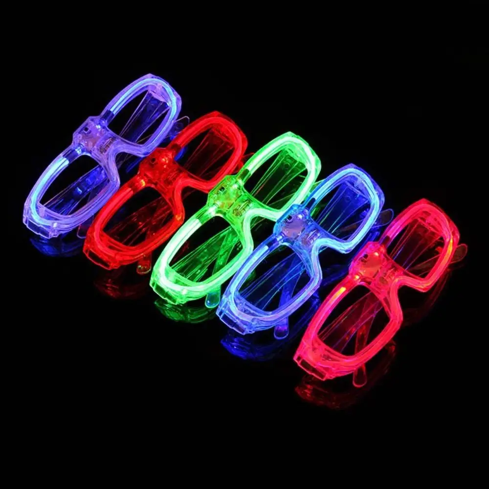 คอนเสิร์ต Props Party Supplies Glow in The Dark Glow Sticks แว่นตากระพริบแว่นตาแว่นตาส่องสว่างชัตเตอร์ Shades แว่นตา