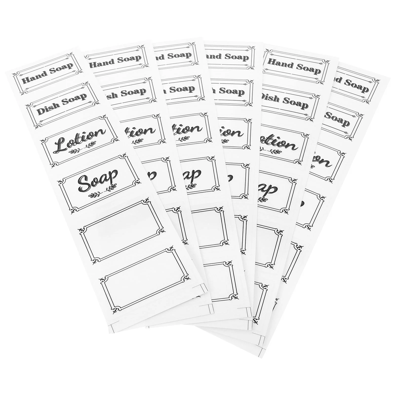 6 Pcs Dispenser Shampoo Label Trip Drink Soap Decals Clear Dish Paper Containers Travel Spray Bottles
