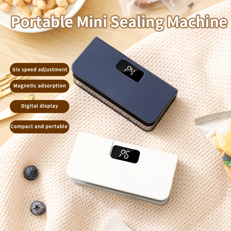 Sellador de bolsas de plástico, Mini máquina de sellado de bolsas térmicas, sellador térmico de embalaje de alimentos de mano recargable, máquina de sellado de bolsas térmicas
