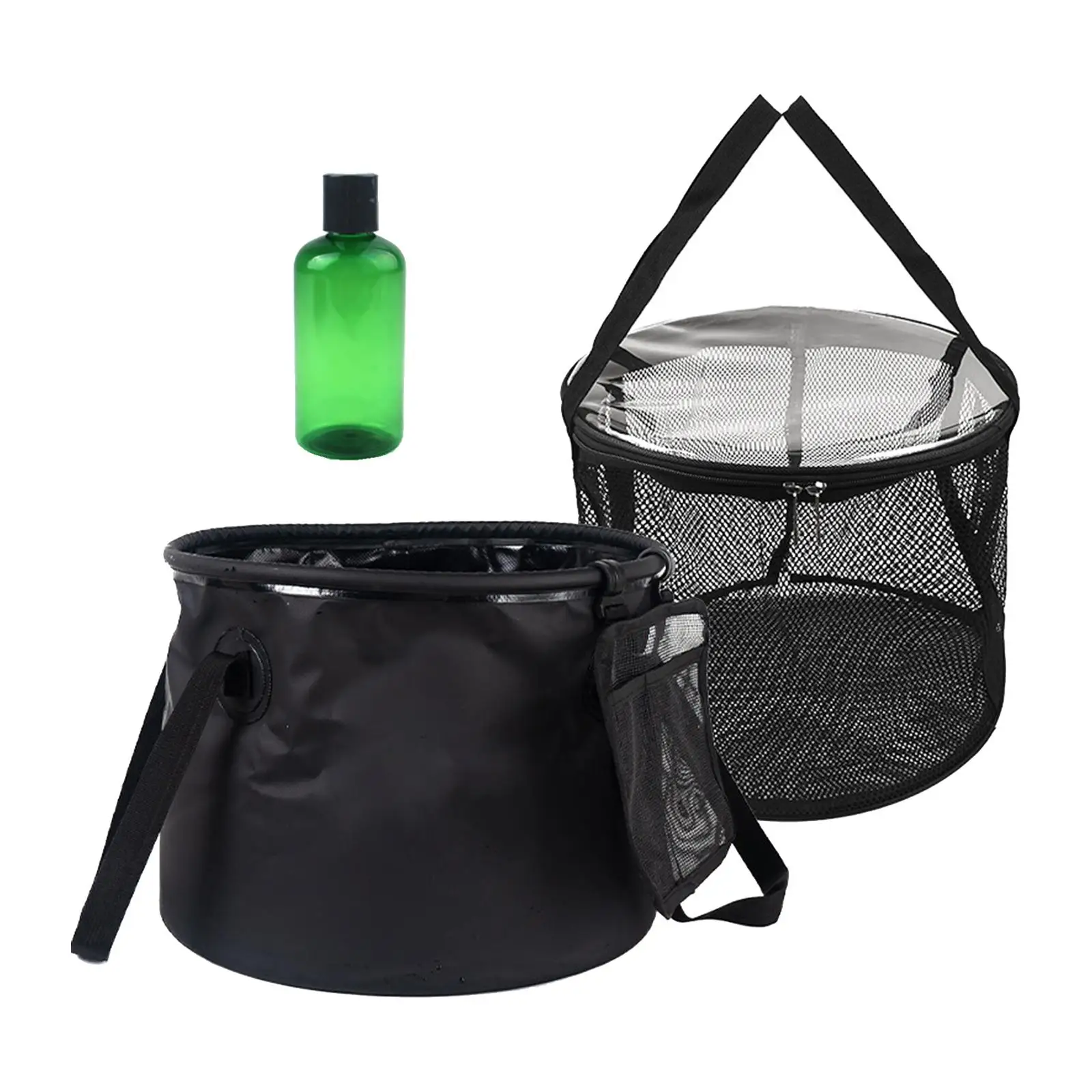 with Drain Basket Folding Bucket 30L Water Storage Bag for Outdoor Gardening Travelling