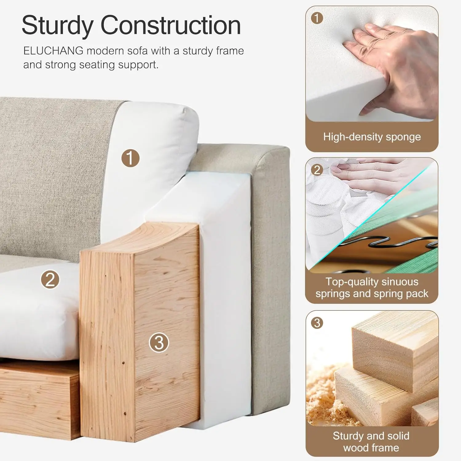 47' W Übergroßer Leinen-Akzentstuhl, moderner, waschbarer Polstersessel mit tiefem Sitz, Haferflocken