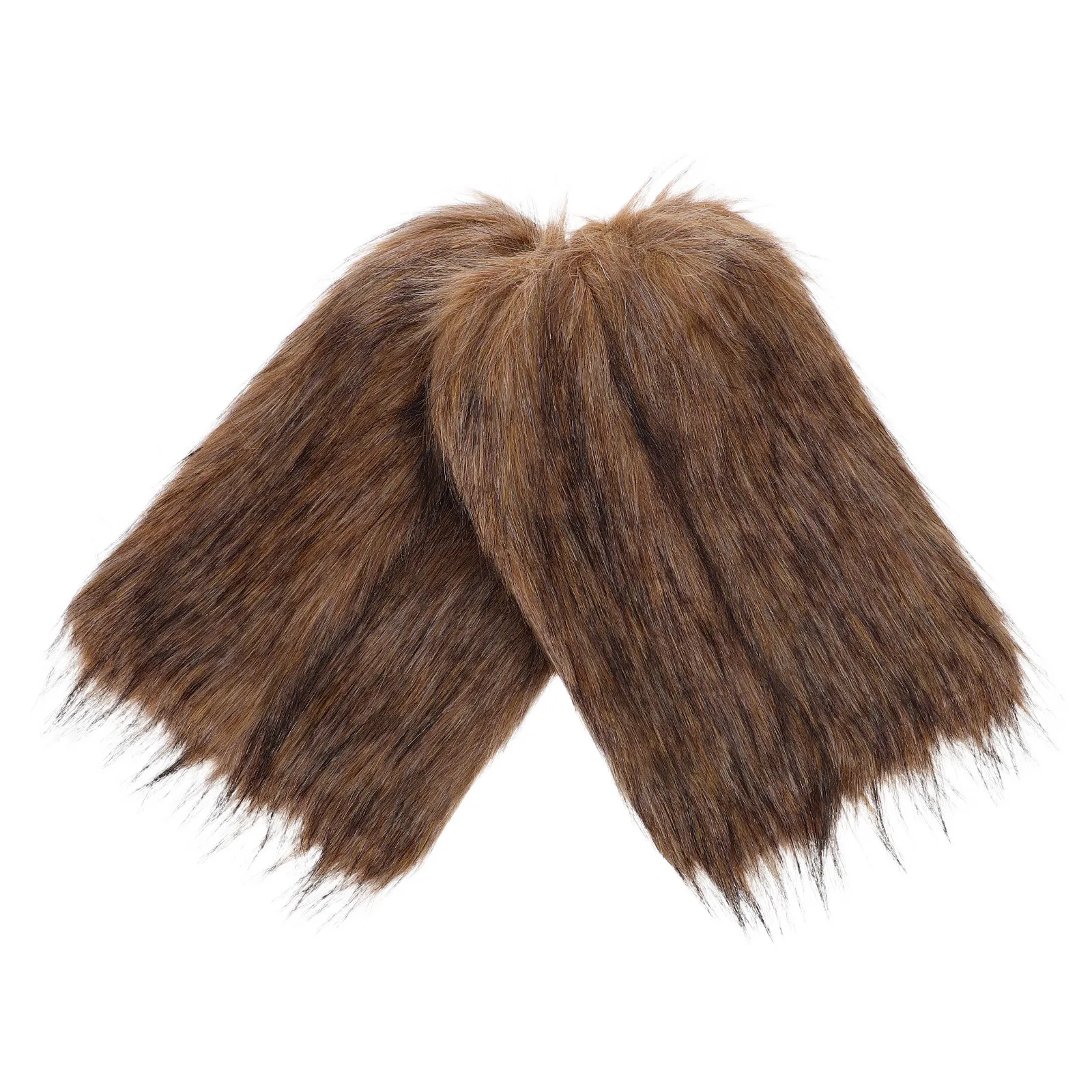 1 paire de couvre-bottes viking en fausse fourrure pour femmes et hommes, accessoires de costume médiéval, fête d'Halloween, festival d'hiver