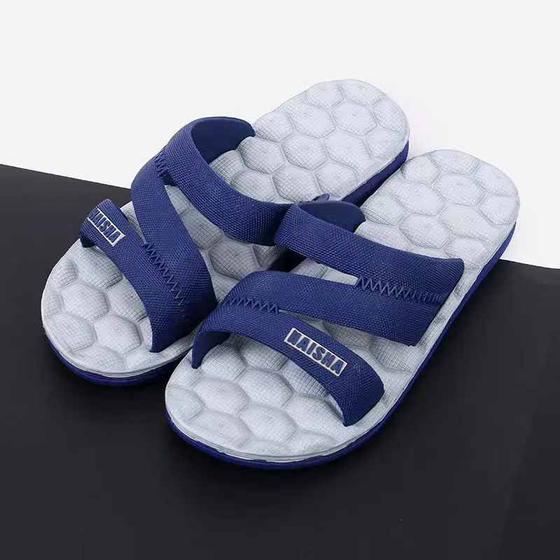 New Man's Summer One Word Slippers Soft Sole Non Slip Big Size Home Silent Slippers Bathroom Slipper Outdoor Beach Slipper