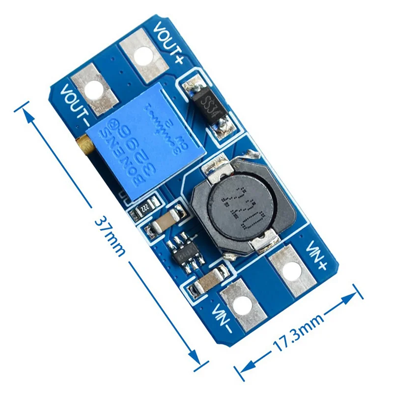 20 peças, mt3608, conversor DC-DC, regulador de impulso, módulo de alimentação usb, 2v-24v para 5v-28v, saída 2a, micro-USB-ABQU