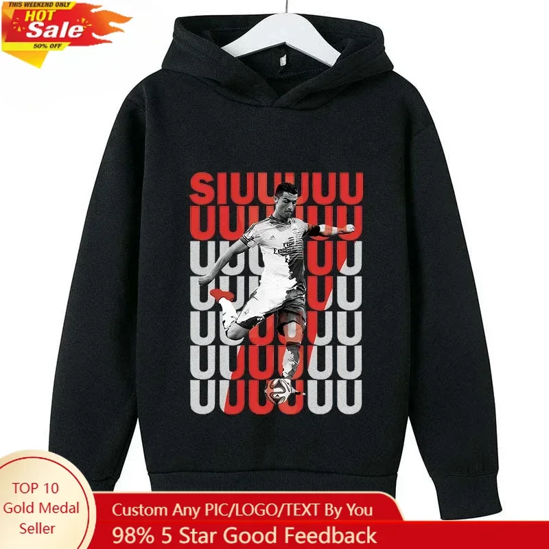 

Brand Children's Clothing Casual Kid's Hoodie Spring and Autumn Sports Sweatshirt for Boys and Girls Ronaldo Printed Pullover