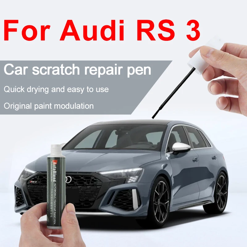 Für Audi RS 3, Kratzerentfernungs- und Lackreparaturstift, Fabrikprozess, farblich passendes Autolack-Reparaturwerkzeug, katalanisches Rot, Nardo Grau