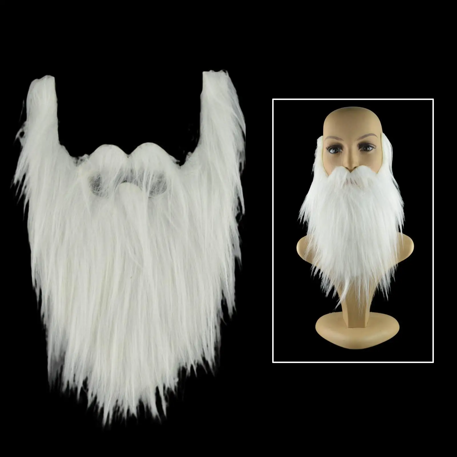 Divertente Costume lungo da barba finta per natale Halloween Party Costume Masquerade Holiday puntelli babbo natale barba sopracciglia