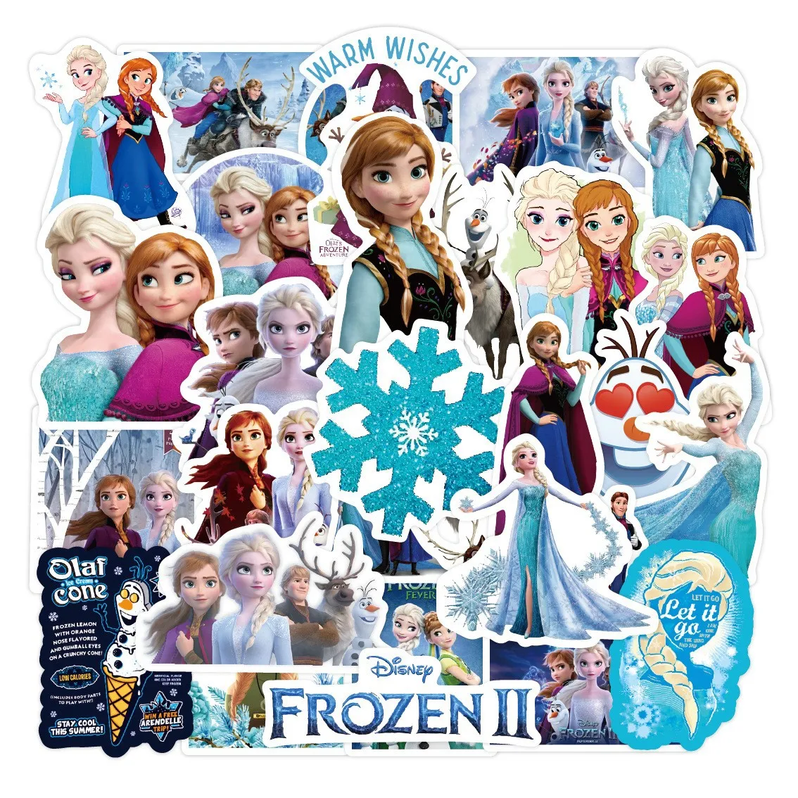 50pcs Kawaii Frozen Stickers Anna Elsa Princess Party Favors Supplies DIY Notebook Phone Goodie Bag Fillers Classroom Rewards